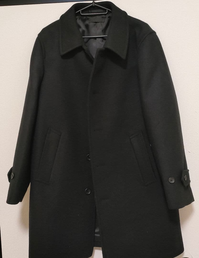 ユニクロ　メンズ　シングルブレストコート　黒 　XS