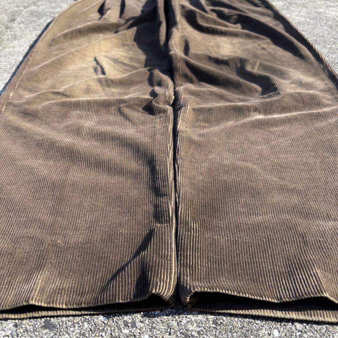 80s カナダ製 vintage コーデュロイパンツ 太畝 ツータック ブラウン