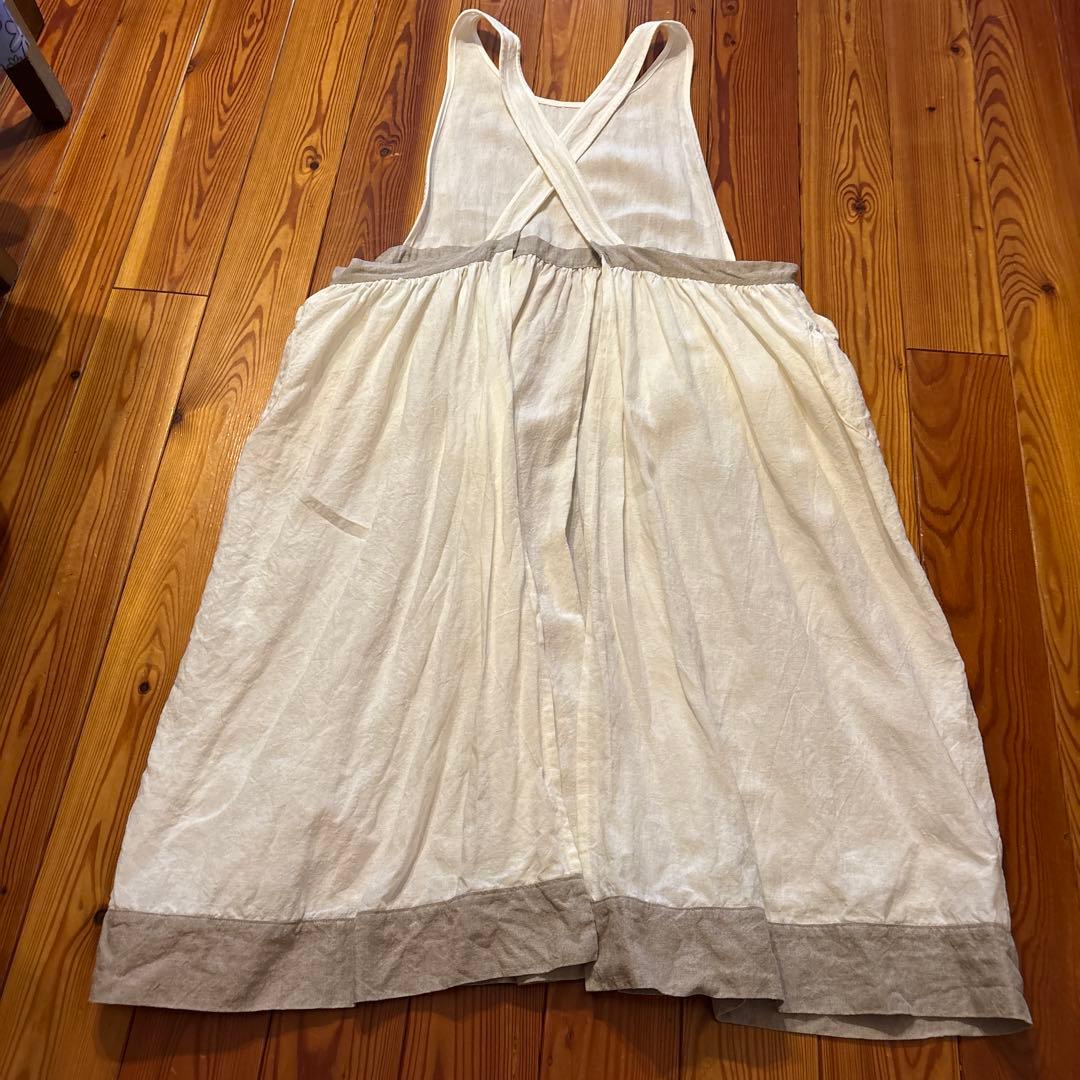 インスタグラム人気作家様　バッククロス　バイカラーエプロンワンピース