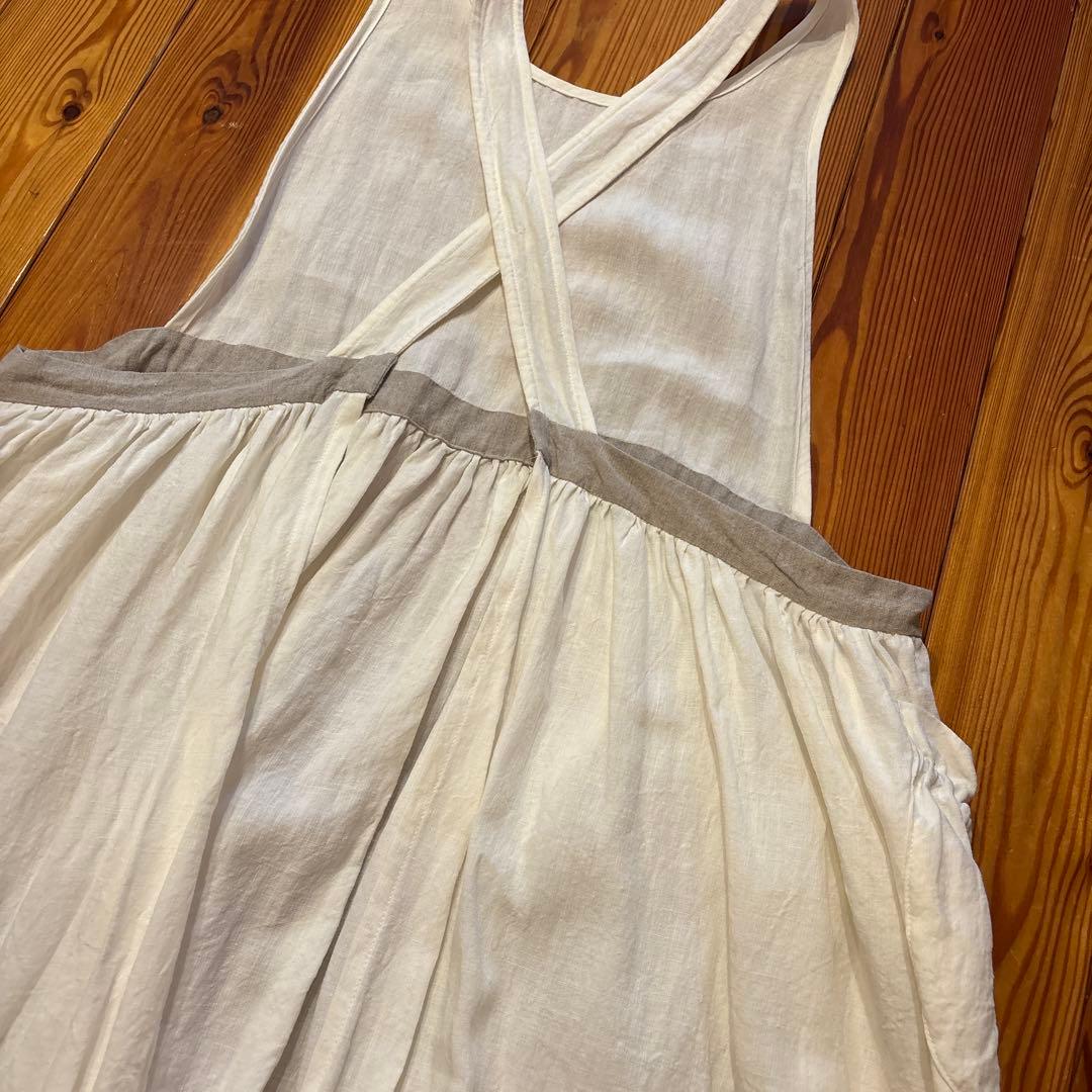 インスタグラム人気作家様　バッククロス　バイカラーエプロンワンピース