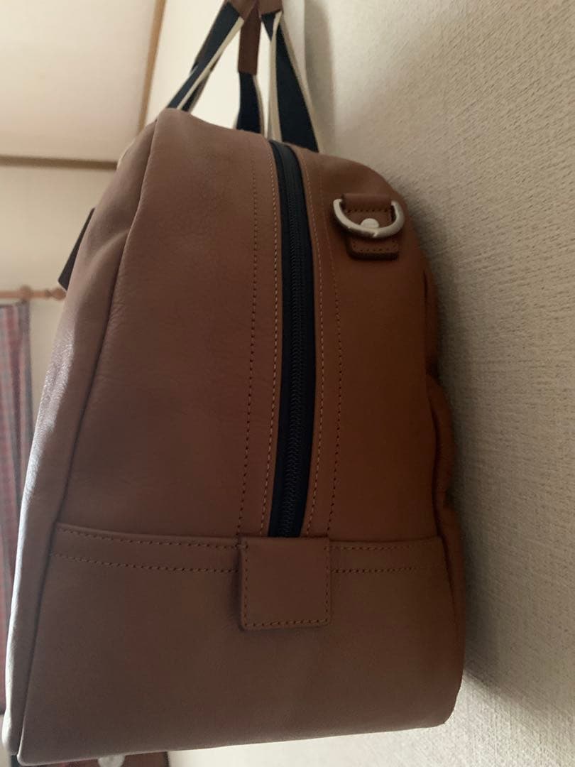 COACH ボストンバッグ ブラウン ストライプ