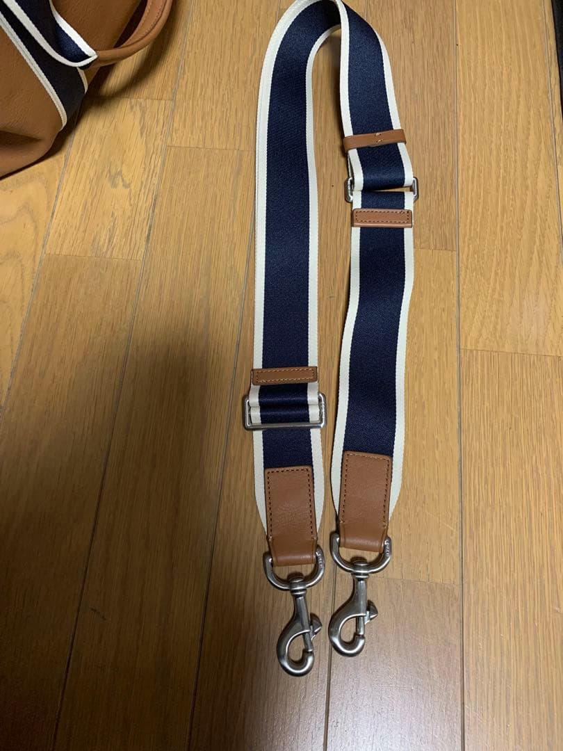 COACH ボストンバッグ ブラウン ストライプ