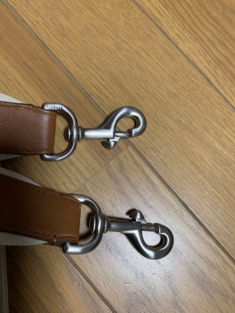 COACH ボストンバッグ ブラウン ストライプ