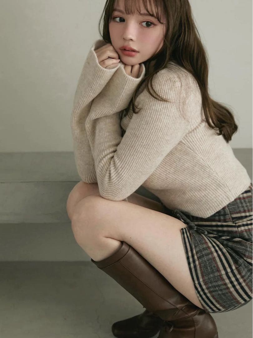 【andmary】 Monica check mini skirt Sサイズ