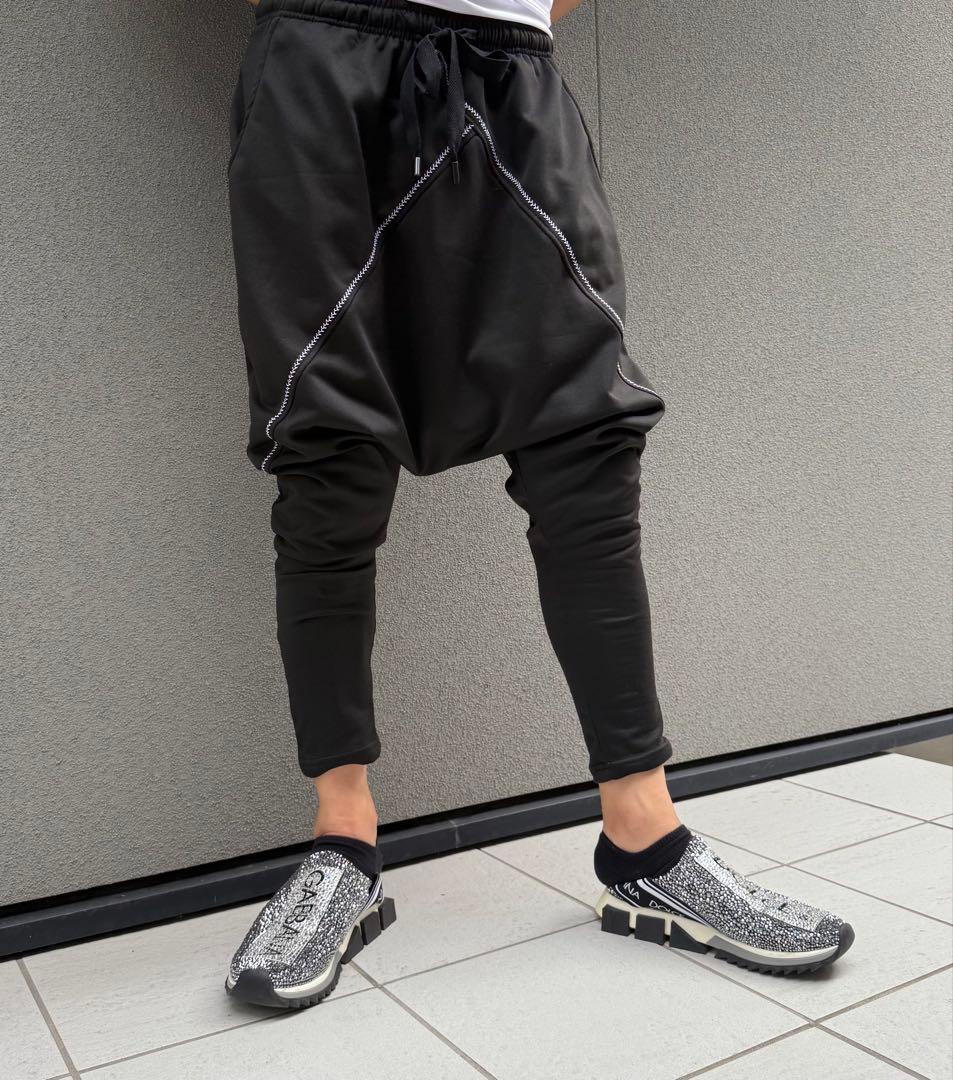 サルエル パンツ スウェット 黒 ブラック スキニー ストレッチ 検 GACKT