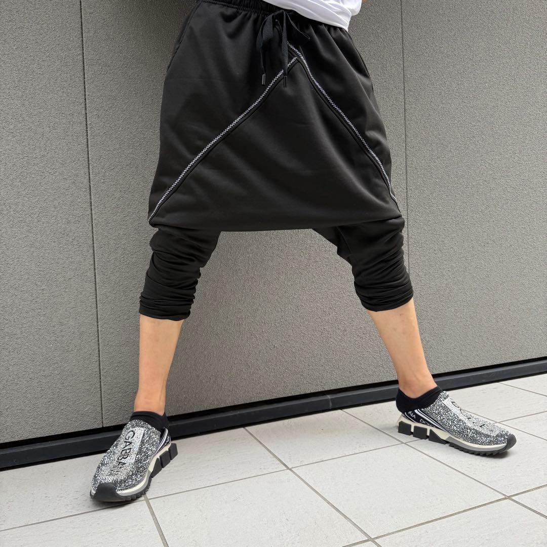 サルエル パンツ スウェット 黒 ブラック スキニー ストレッチ 検 GACKT