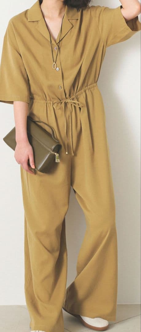 スローブイエナ　ハーフスリーブオールインワン　ベージュ38　新品タグ付き