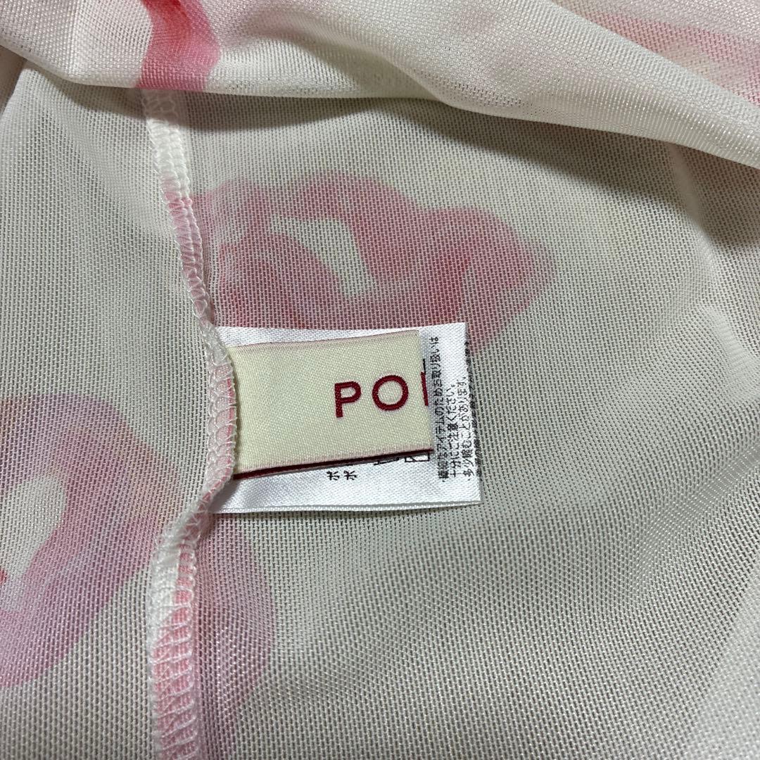 トップス poppy BABY PINK RIBBON SEE-THROUGH TOPS