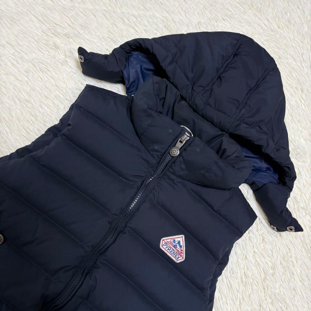 PYRENEX ピレネックス ダウンベスト フード ネイビー S 34 2way