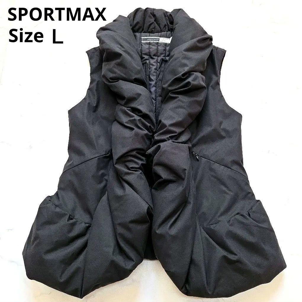 美品 SPORTMAX CODE 中綿ベスト 42 L 黒 立体シルエット