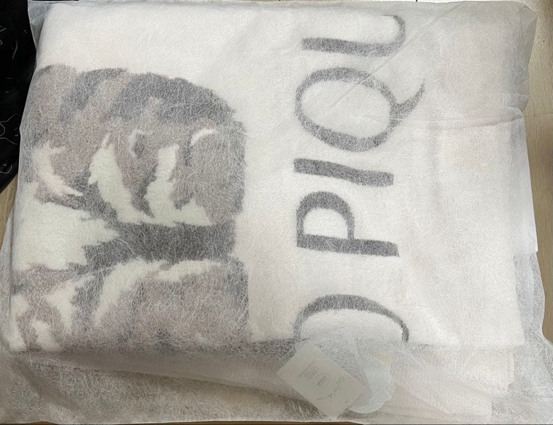 ツインキャットジャガードブランケット　ジェラートピケ ピンク