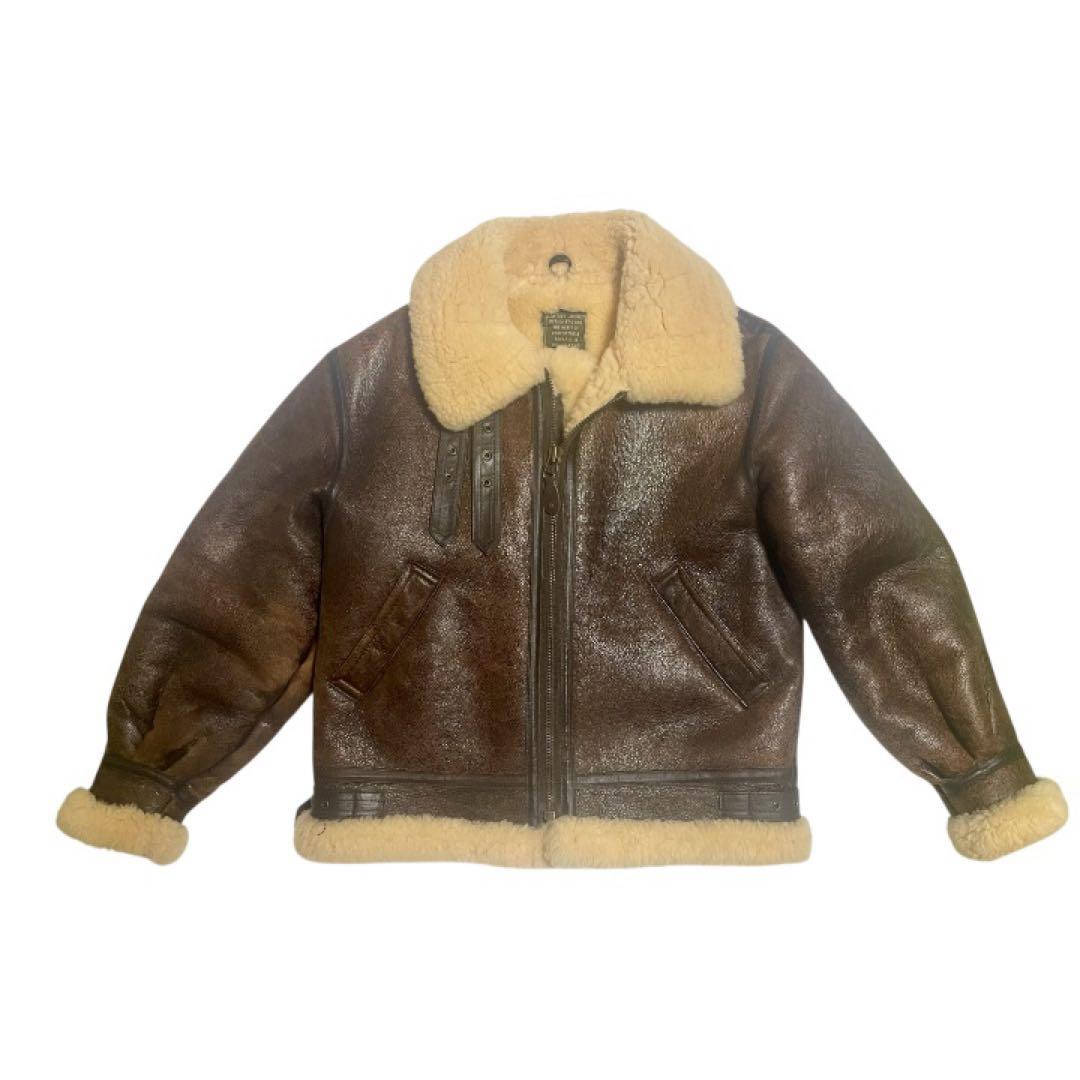TYPE B-3 レザーフライトジャケット　リアルムートン　ビンテージ