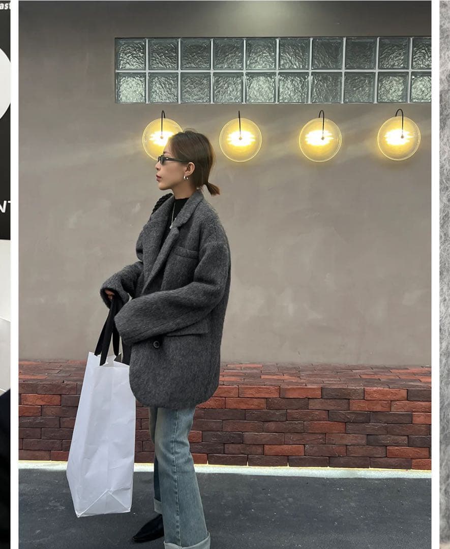 GYPSOPHILA ミドル丈オーバーサイズシャギーコート