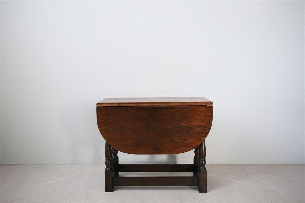 英国アンティーク木製ドロップリーフコーヒーテーブル/バタフライ机(89-328)