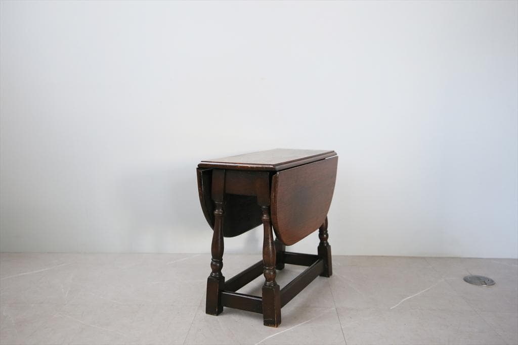 英国アンティーク木製ドロップリーフコーヒーテーブル/バタフライ机(89-328)