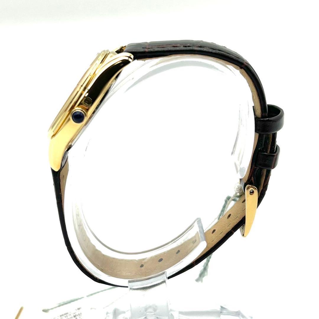 未使用 セイコー ナノユニバース コラボ 腕時計 クオーツ Wネーム レザー 金