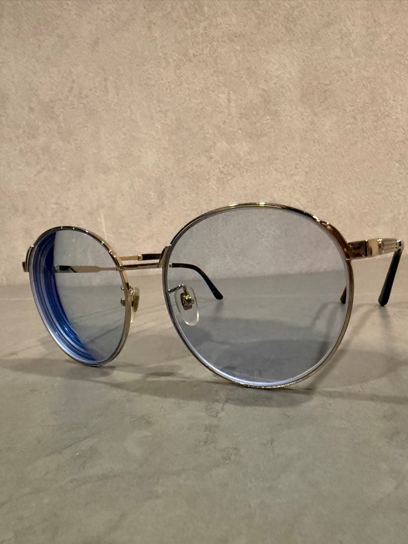 GUCCI ラウンド型サングラス グラデーションブルー フレーム グッチケース付