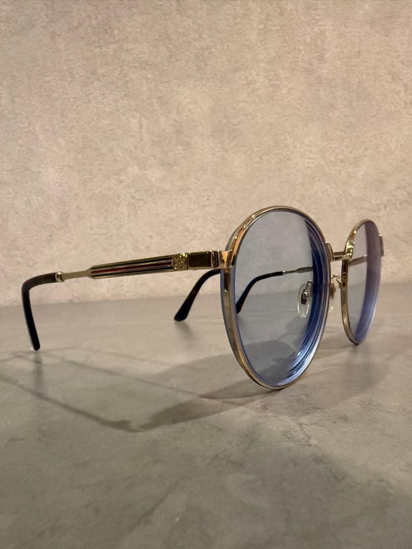 GUCCI ラウンド型サングラス グラデーションブルー フレーム グッチケース付