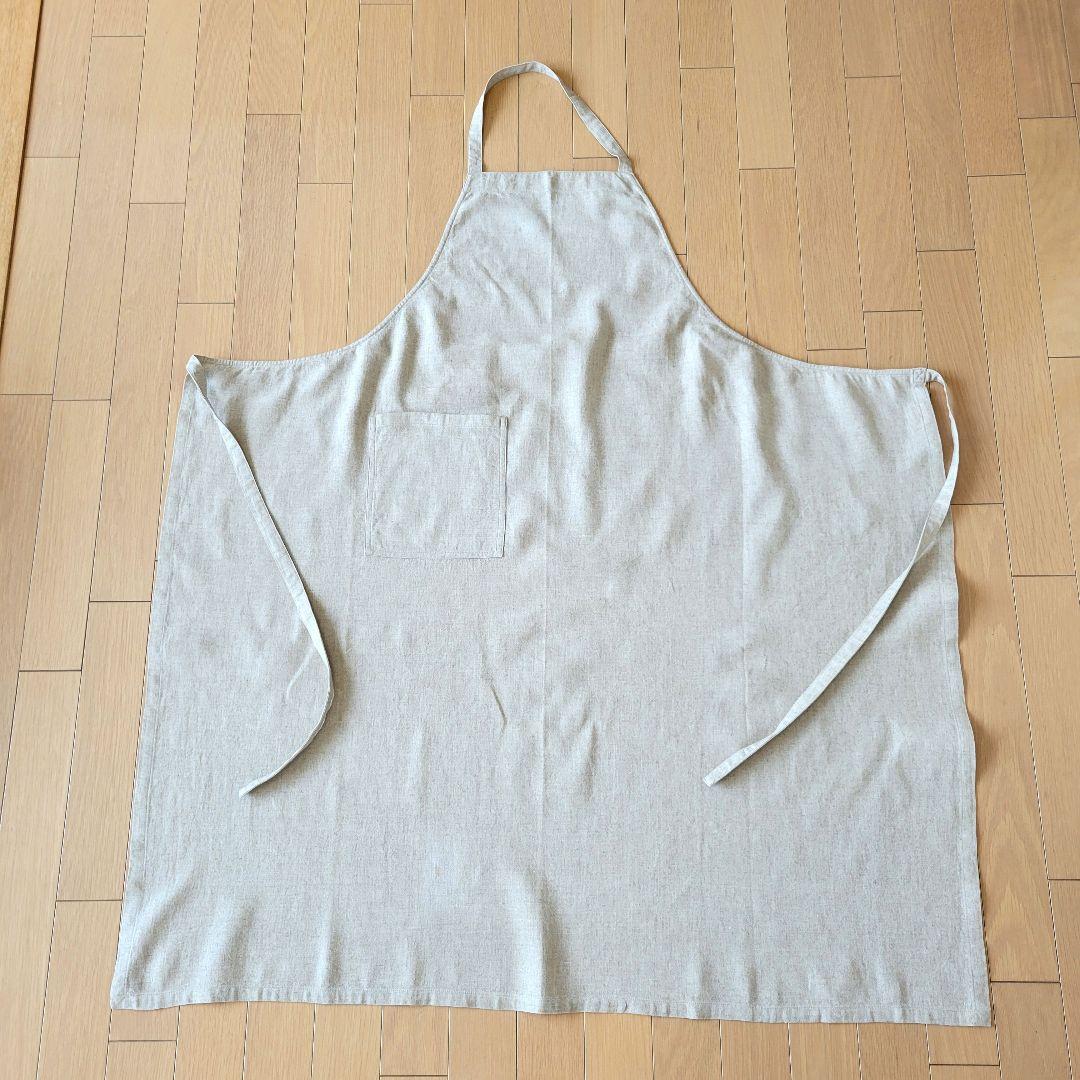 【未使用】ヨーガンレール リネン ベージュ エプロン ポケット付き 巻きタイプ