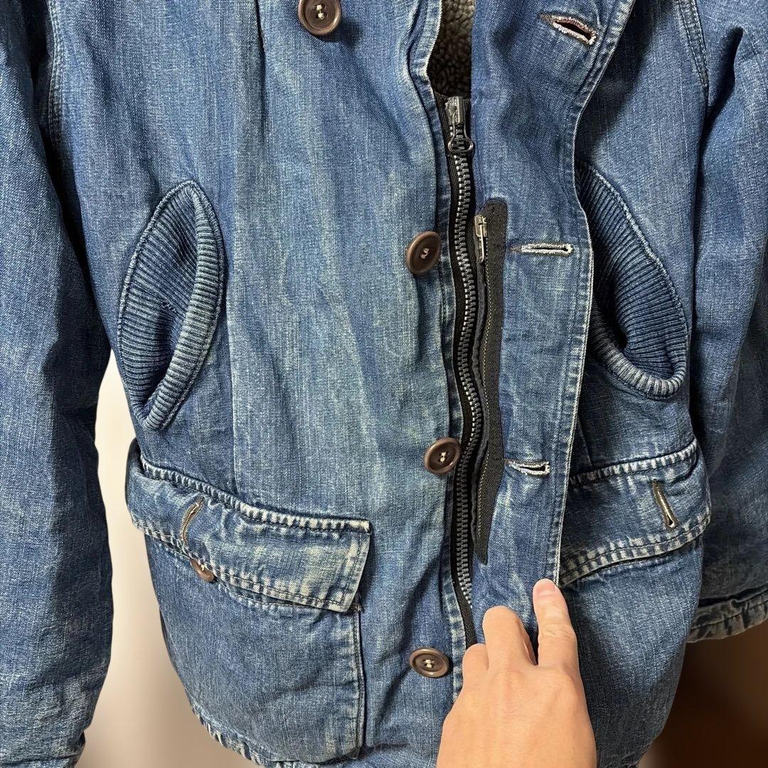 BLUE/BLUE デニム裏ボア珍形カバーオール ジャケット