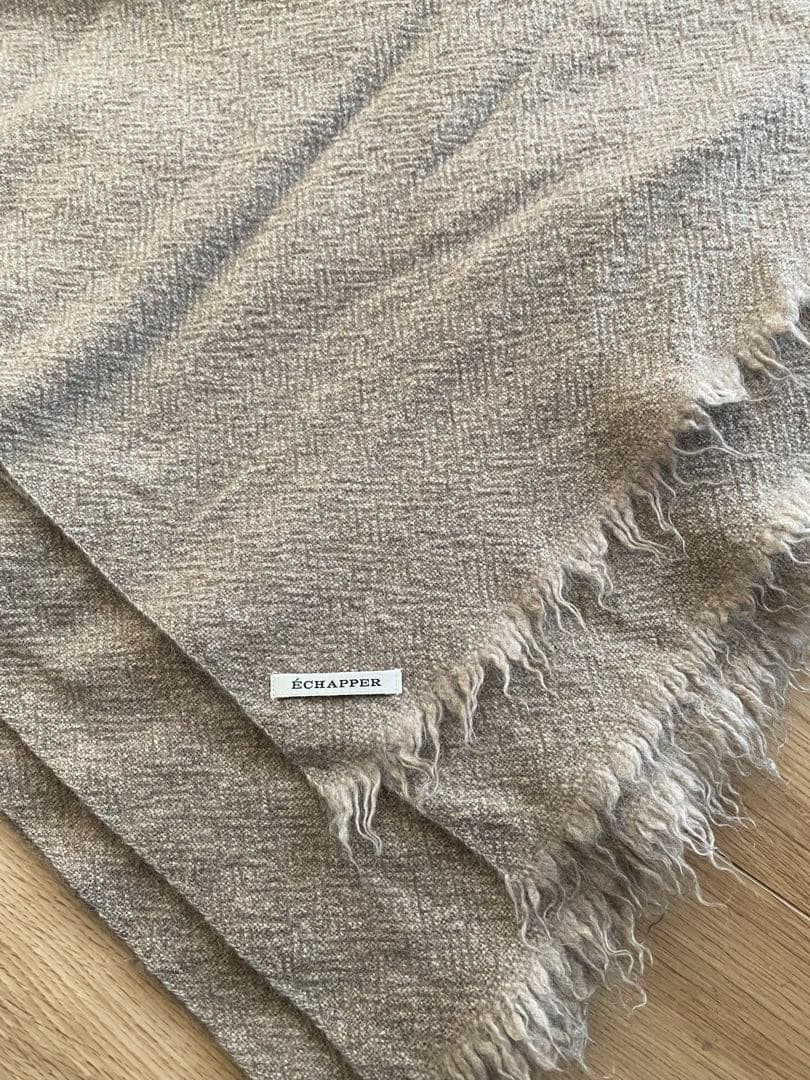 新品　ECHAPPER エシャペ　カシミヤ100% 大判ブランケット　ATON