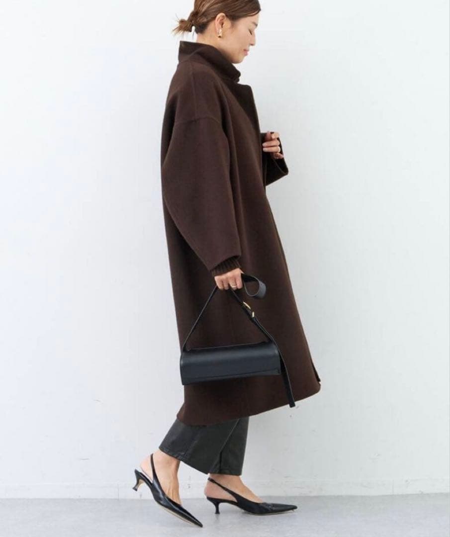 美品★定価8.47円★ドゥーズィエムクラス　ウールアンゴラリバーコート　ブラウン