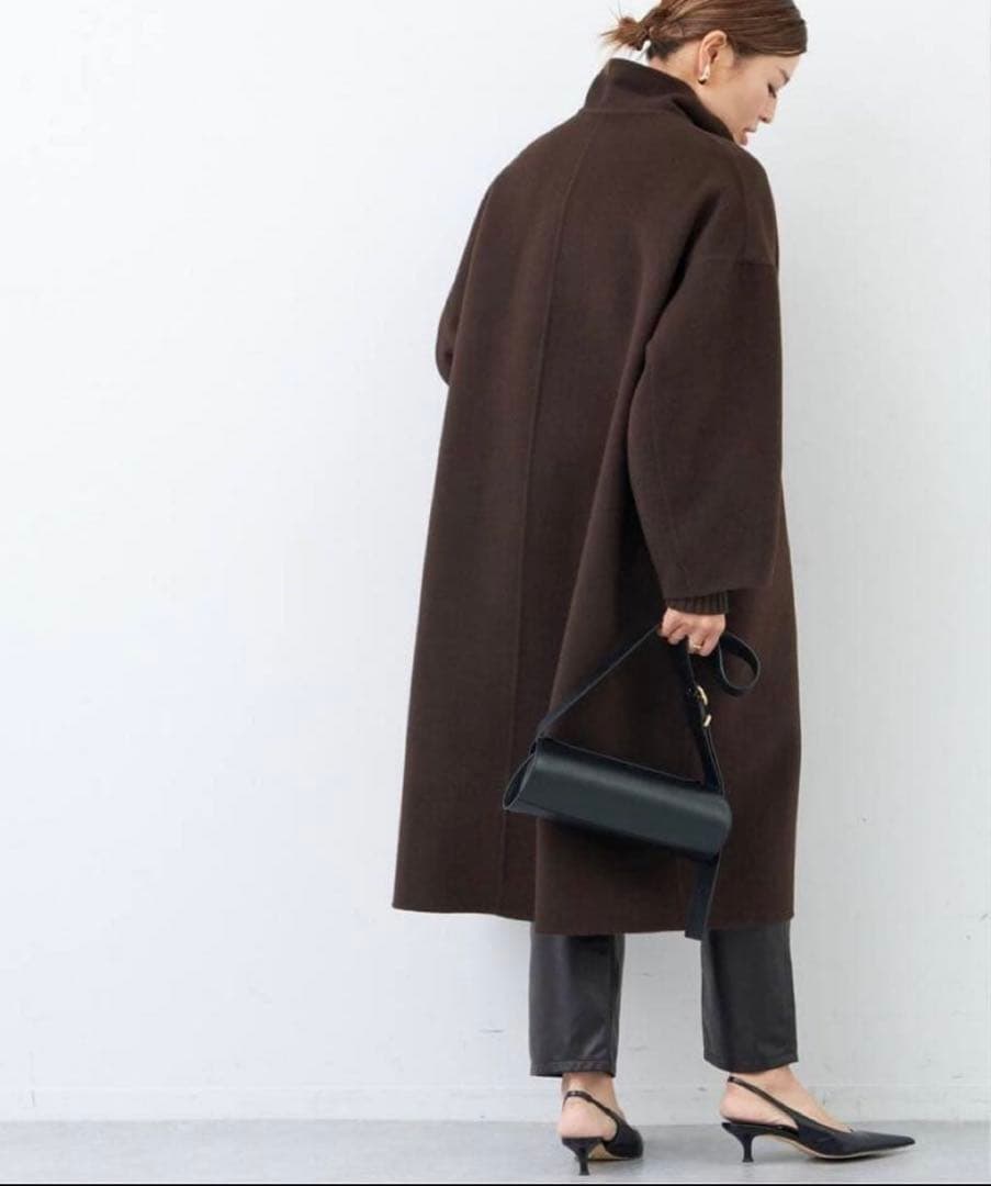 美品★定価8.47円★ドゥーズィエムクラス　ウールアンゴラリバーコート　ブラウン