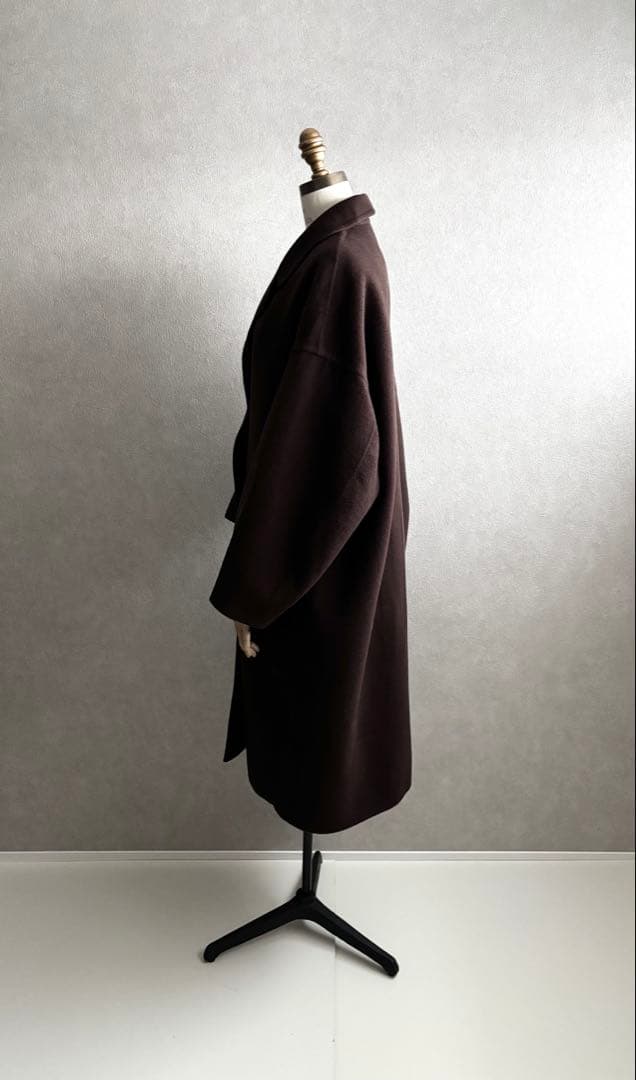 美品★定価8.47円★ドゥーズィエムクラス　ウールアンゴラリバーコート　ブラウン
