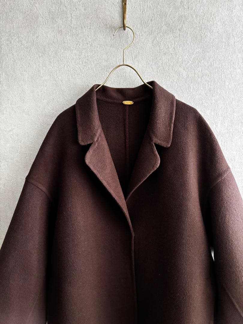 美品★定価8.47円★ドゥーズィエムクラス　ウールアンゴラリバーコート　ブラウン