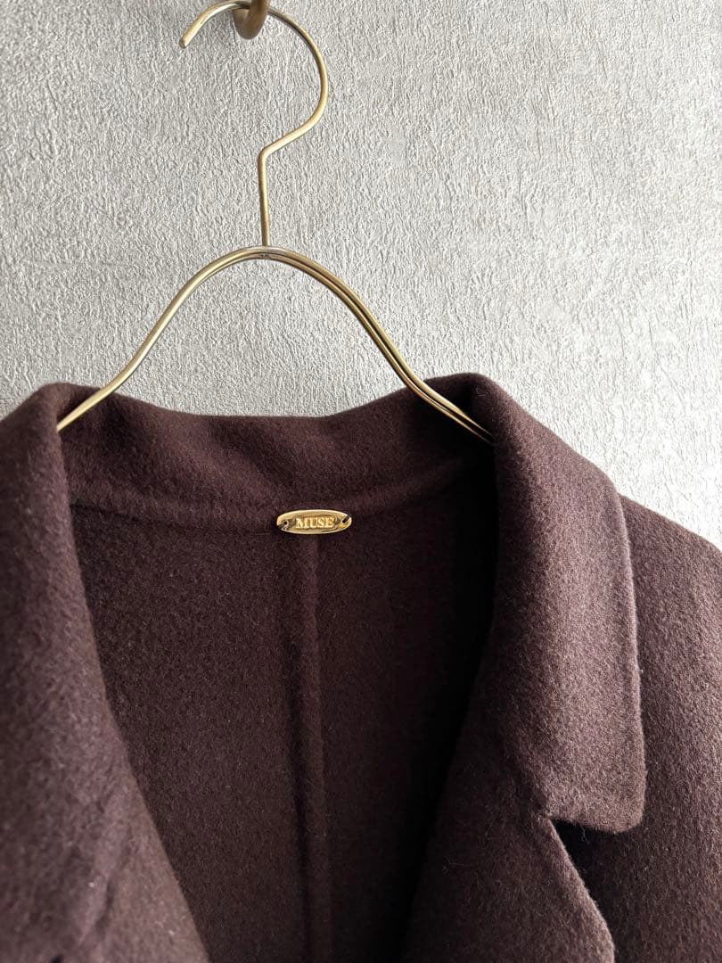 美品★定価8.47円★ドゥーズィエムクラス　ウールアンゴラリバーコート　ブラウン