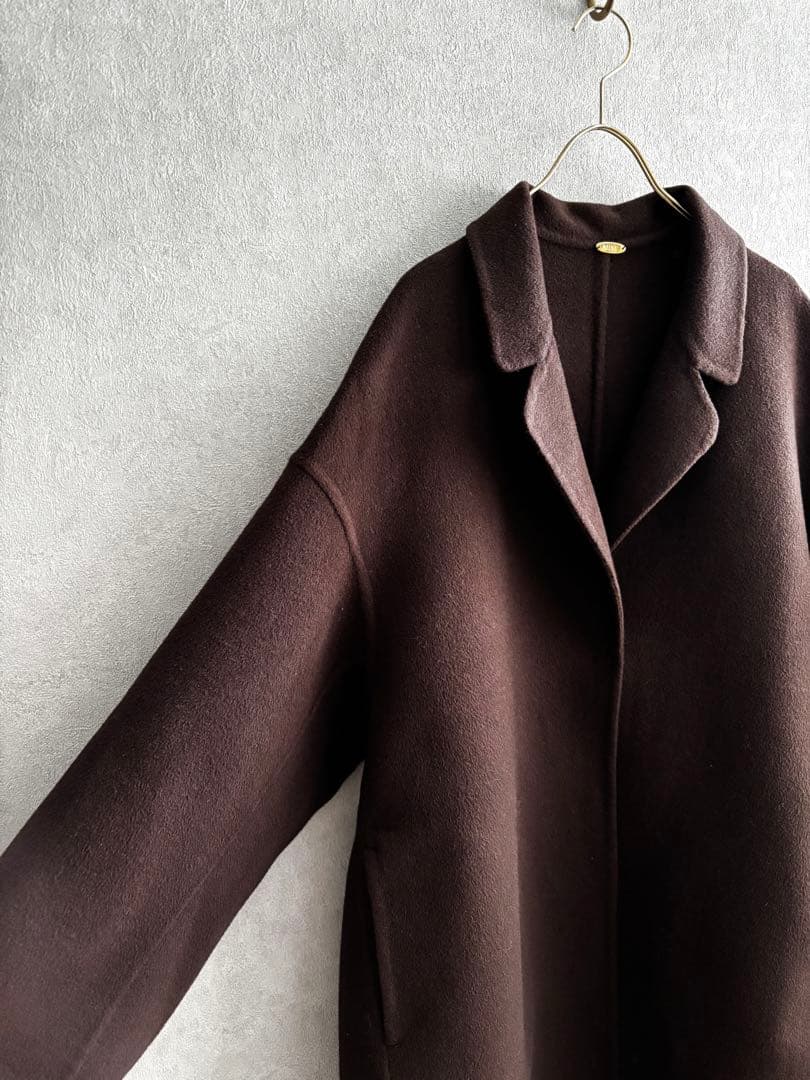 美品★定価8.47円★ドゥーズィエムクラス　ウールアンゴラリバーコート　ブラウン