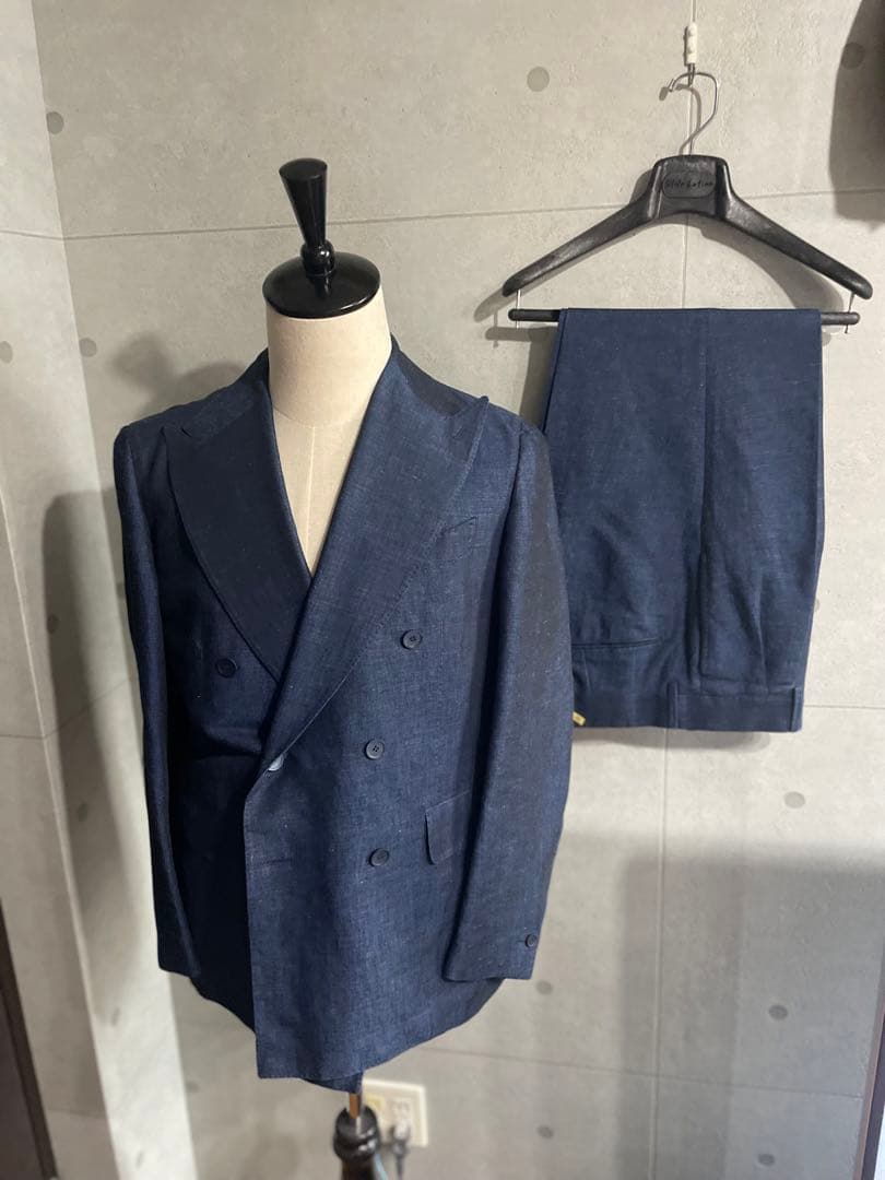 か*う様 【美品】スティレラティーノコットンデニム×リネン混