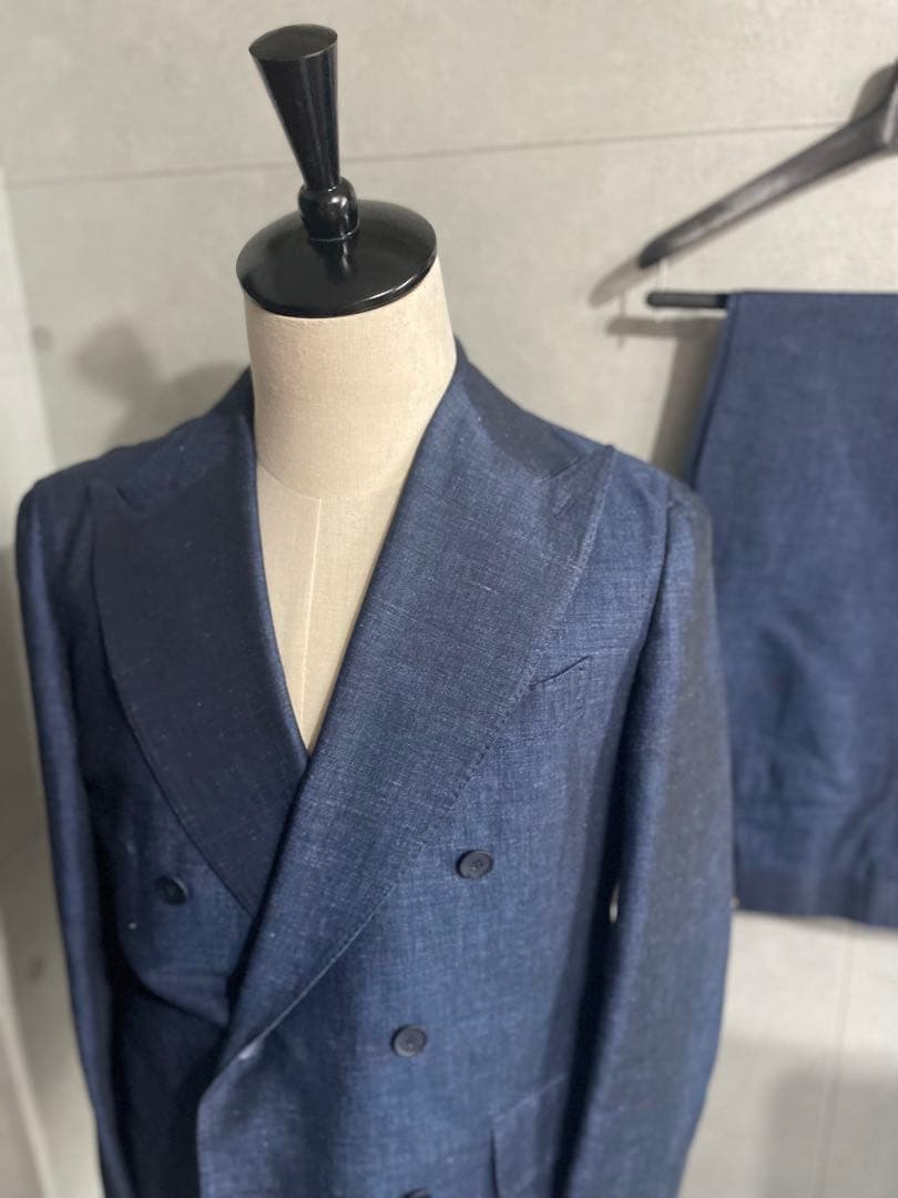 か*う様 【美品】スティレラティーノコットンデニム×リネン混