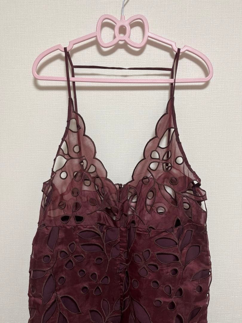 新品Mystradaエンブロイダリーロンパース赤茶