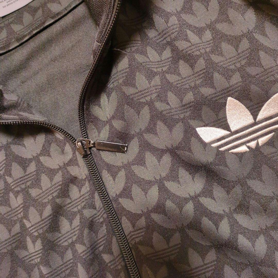 adidas トラックジャケット　モノグラム総柄　トレフォイルロゴ 3XL