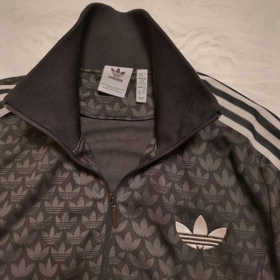 adidas トラックジャケット　モノグラム総柄　トレフォイルロゴ 3XL
