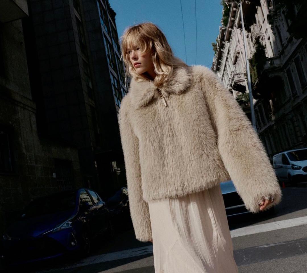 ZARA ダブルフェイスフェイクファージャケット Sサイズ