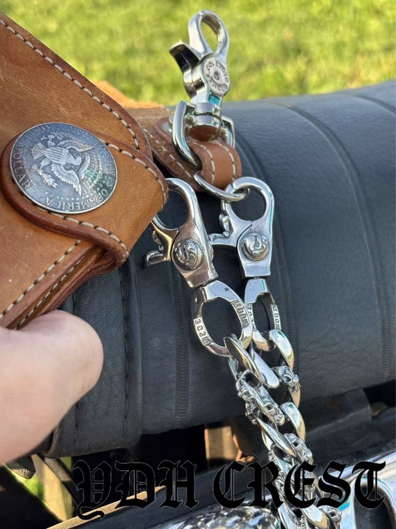 バイカー必須　ウォレット用プレーン　シルバーチェーン　TYPE1　QBKL