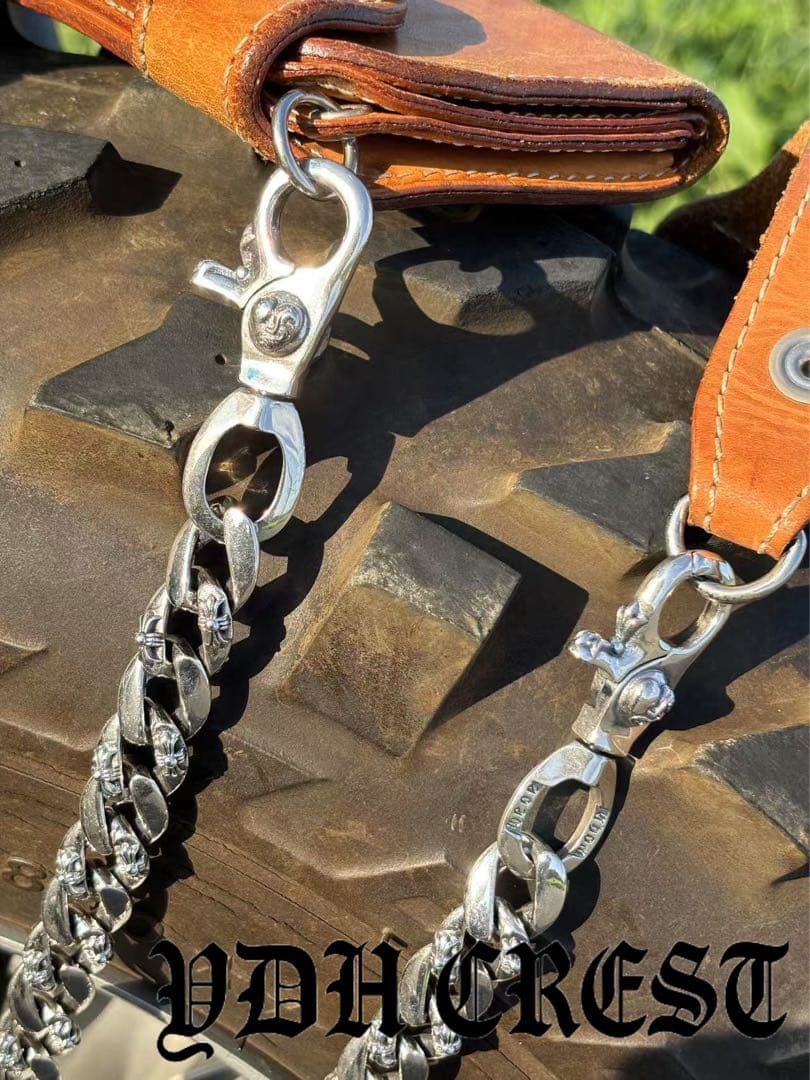 バイカー必須　ウォレット用プレーン　シルバーチェーン　TYPE1　QBKL