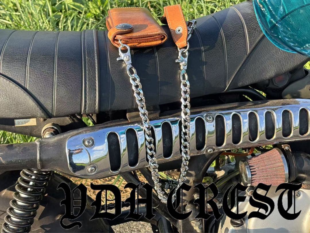 バイカー必須　ウォレット用プレーン　シルバーチェーン　TYPE1　QBKL