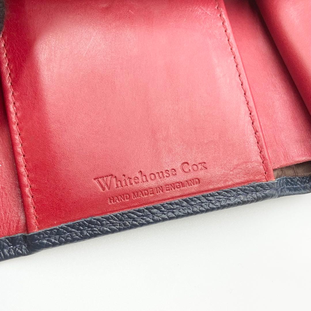 Whitehouse Cox ロンドンカーフ 三つ折り財布 S7660 ネイビー