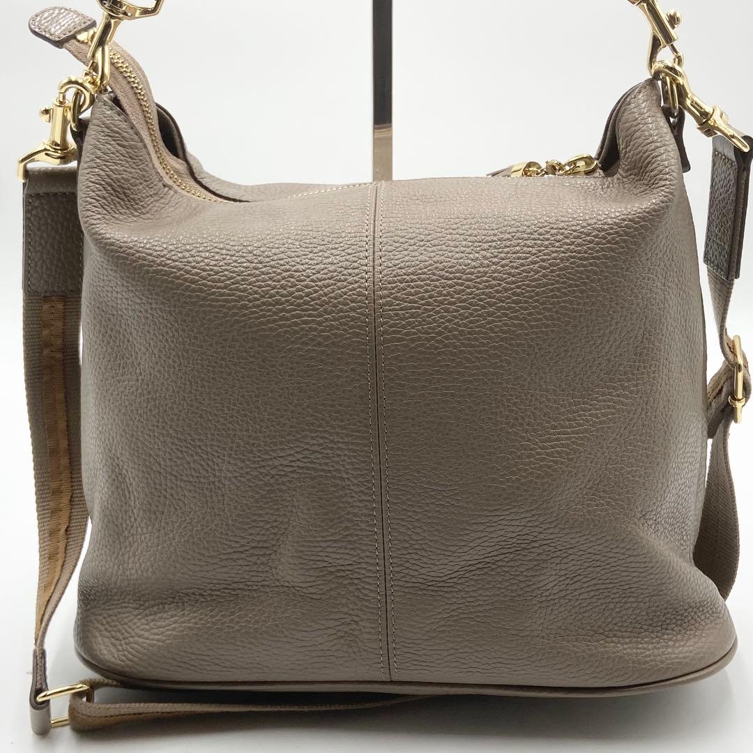 極美品　ATAO アタオ　ウィークエンド　ショルダーバッグ　レザー　トープ