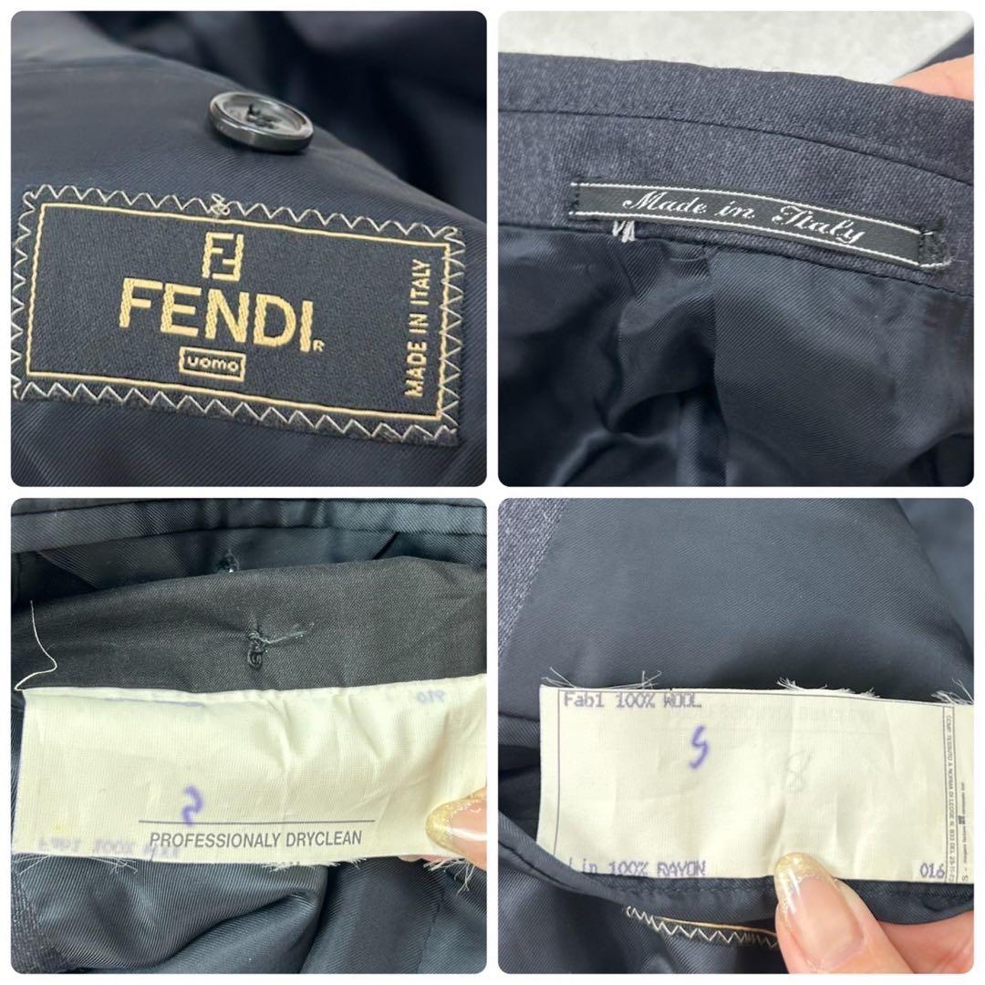 G813 美品 M フェンディ イタリア製 スーツ上下 ブラック メンズ