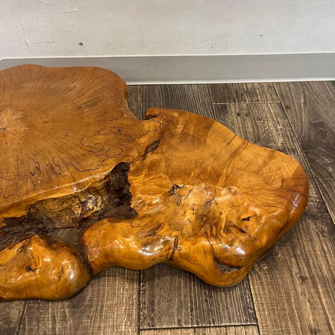 天然木 一枚板 台座 花台 盆栽台 敷板 香炉台 花梨屋久杉 欅 総重量7kg