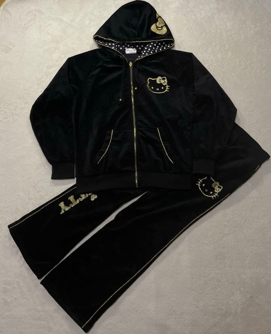 hello kitty ハローキティ　y2k パーカー セットアップ　ベロア