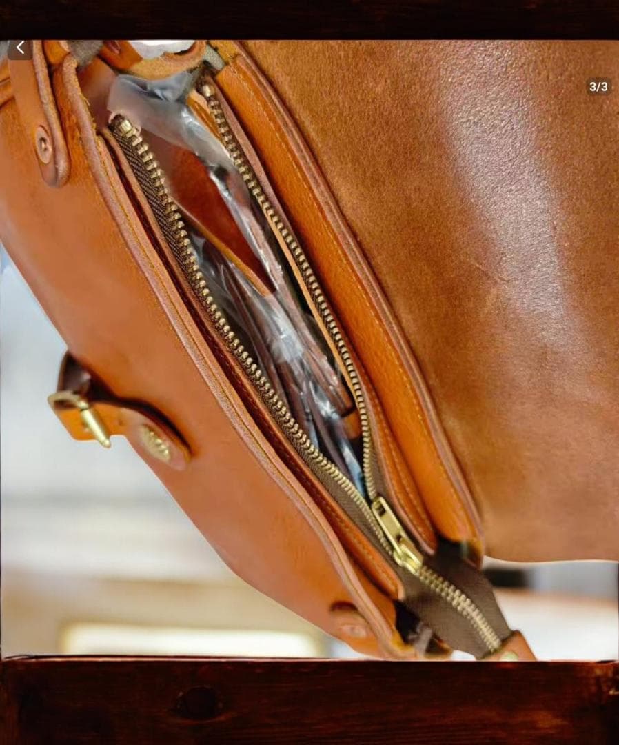 【新品未使用】DOUBLE RL本牛革メッセンジャーバック/ ブラウン