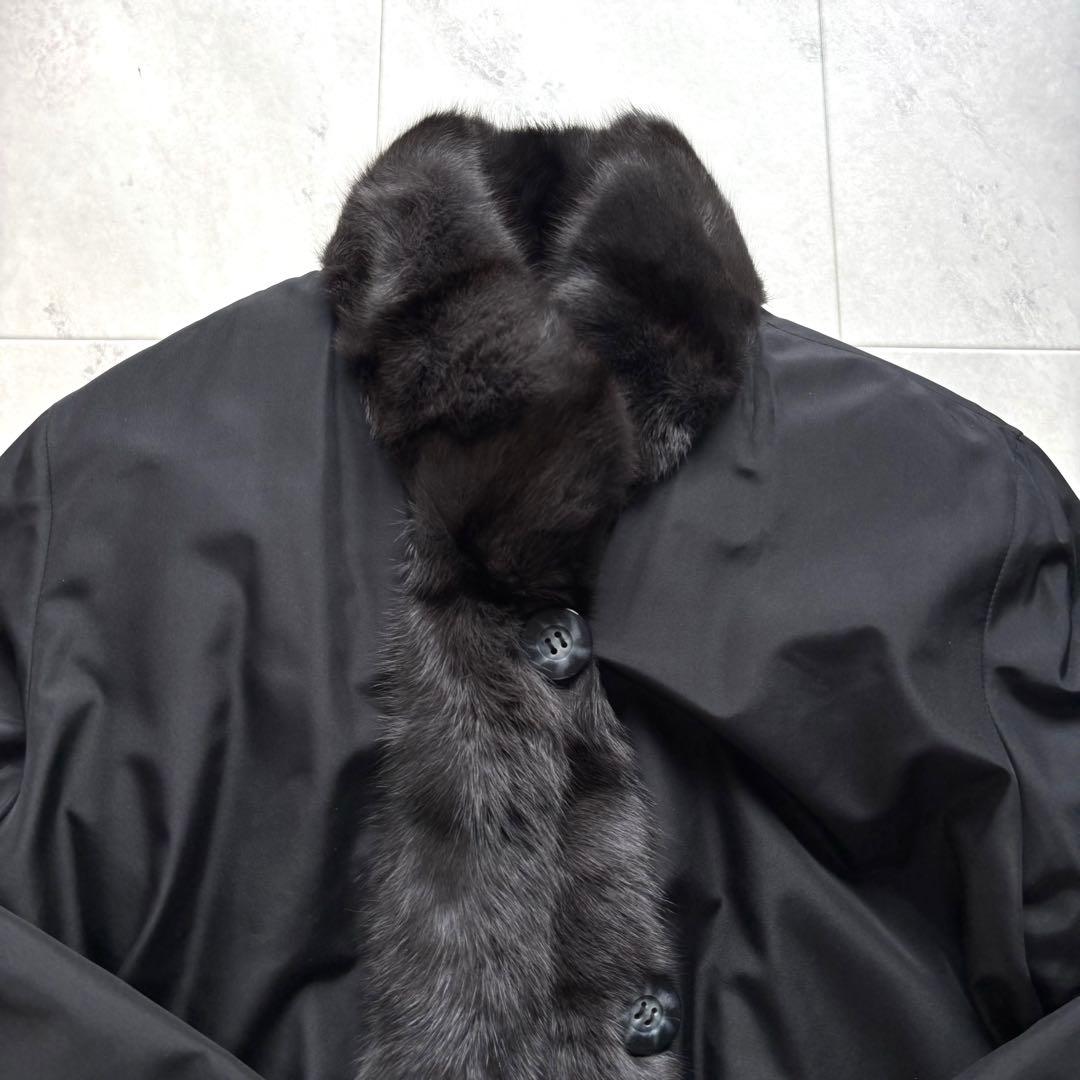 【豪華】バルマン ロシアンリス リバーシブルコート シルク グレージュ 15号