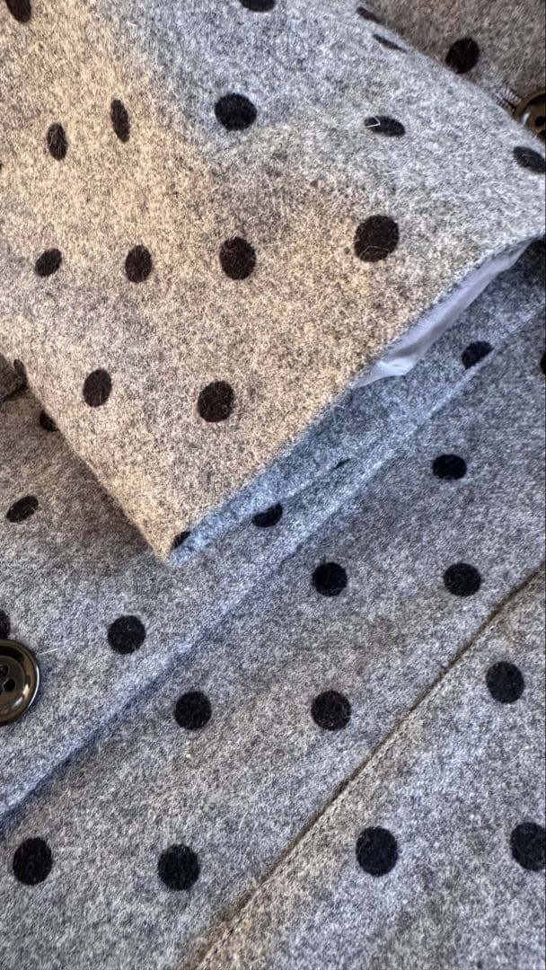 80年代　ビンテージ VIVA YOU/ビバユー　ドット/水玉柄　グレー