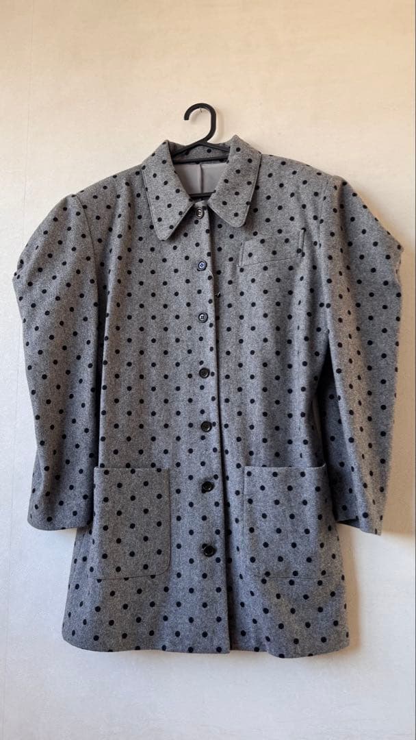 80年代　ビンテージ VIVA YOU/ビバユー　ドット/水玉柄　グレー