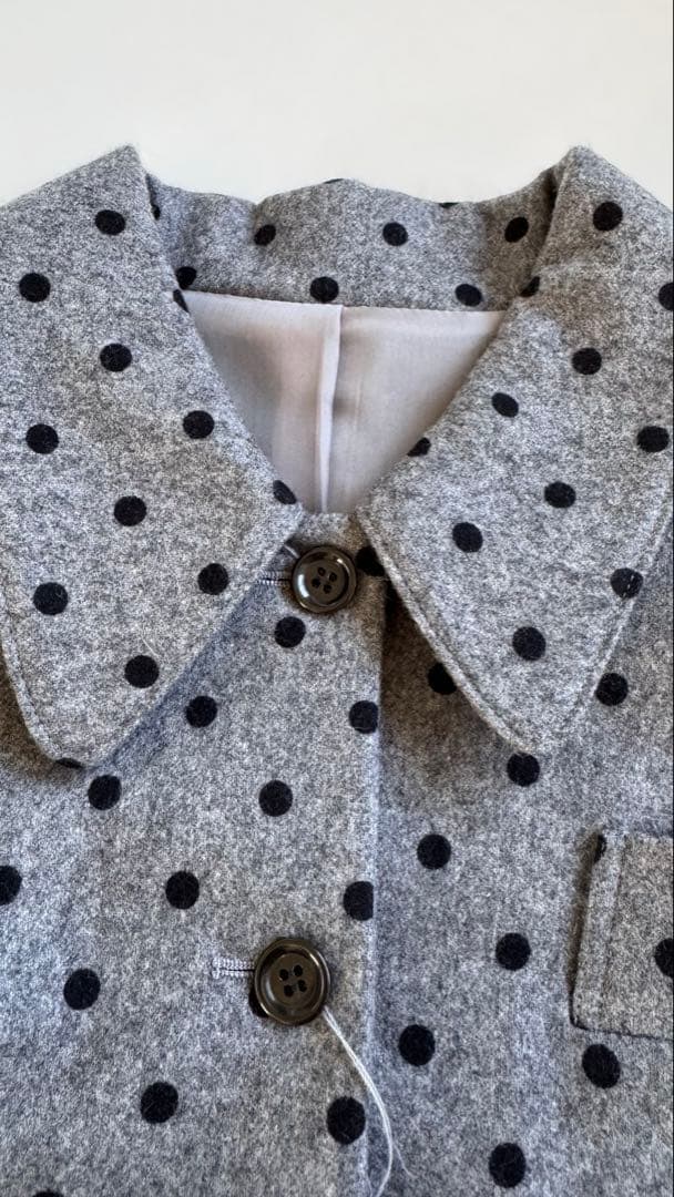 80年代　ビンテージ VIVA YOU/ビバユー　ドット/水玉柄　グレー